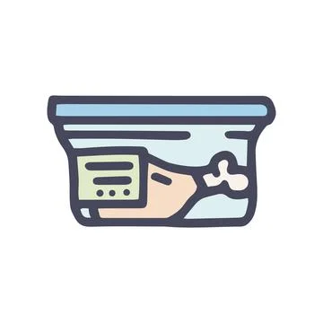Poultry package color vector doodle simple icon Stock Illustration