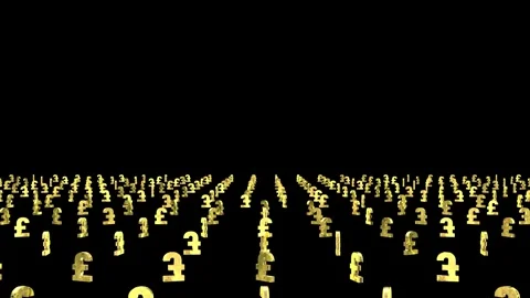 Pound 3d gold symbol particle. Stockbeeldmateriaal 344096254