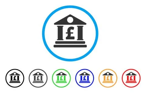Pound Bank Building Rounded Icon Ilustración de archivo