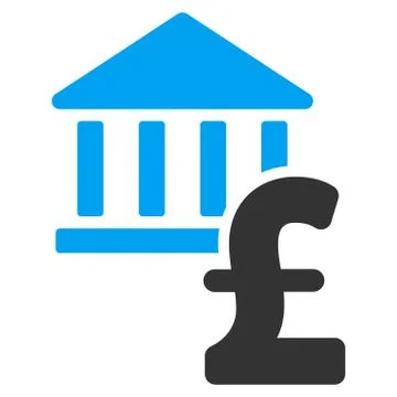 Pound Bank Flat Vector Icon Symbol Stock Illustration