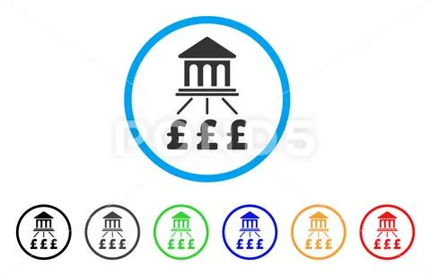 Pound Bank Scheme Rounded Icon Stock Illustration