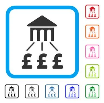 Pound Bank Structure Framed Icon Illustrazione stock