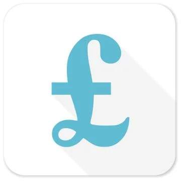 Pound blue flat icon Stock Illustration