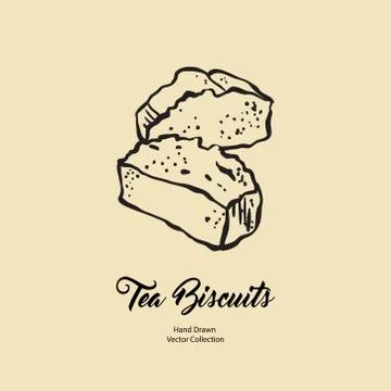 Pound cake chunks isolated hand drawn vector line illustration old style. Vec Stock Illustration