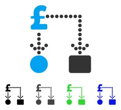 Pound Cashflow Flat Icon Illustrazione stock