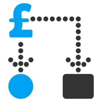 Pound Cashflow Flat Vector Icon Symbol イラスト素材