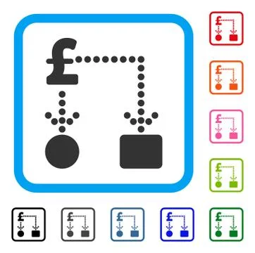 Pound Cashflow Framed Icon イラスト素材