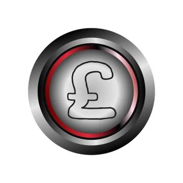 Pound circle web glossy icon button vector Stock Illustration
