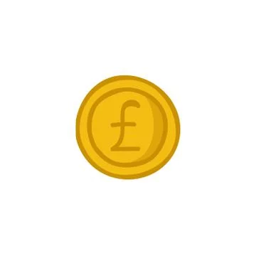 Pound coin doodle icon, vector illustration Stock Illustration