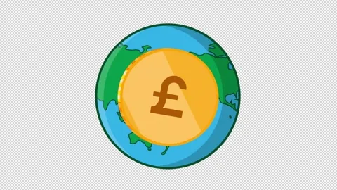 Pound Coin Globe Rotation Animation Stock Footage 341750210