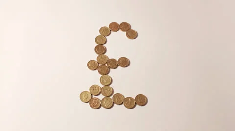 Pound Coins Animation Video stock 22498872