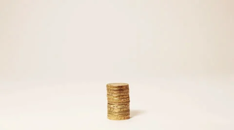 Pound Coins Stack Animation Video stock 22540798