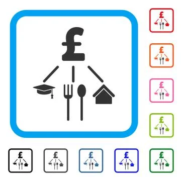 Pound Consumption Pattern Framed Icon Stock Illustration