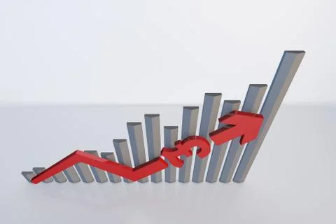 Pound currency and arrow histogram, success and currency appreciation Stock Illustration