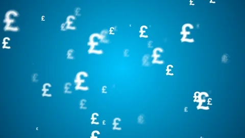 Pound Currency Animated Looping Background Blue Stock Footage 88991646