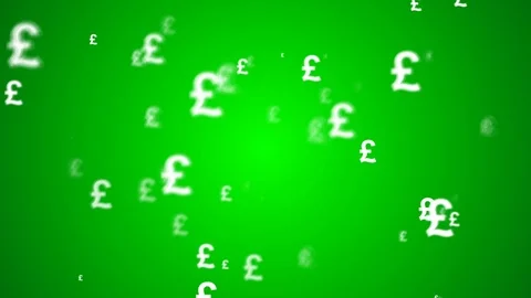 Pound Currency Animated Looping Background Green Stock Footage 88991655