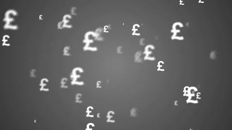 Pound Currency Animated Looping Background Gray Stock Footage 88992360
