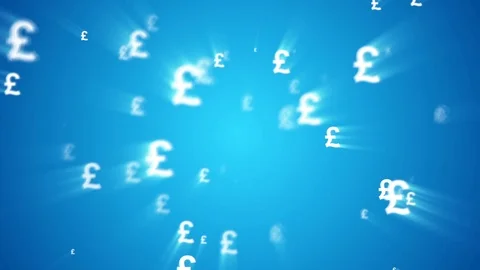 Pound Currency Animated Looping Background_Blue Stock Footage 89848124