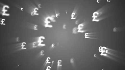 Pound Currency Animated Looping Background_Gray Stock Footage 89848084