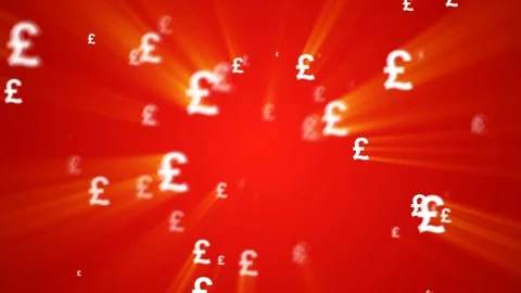 Pound Currency Animated Looping Background_Red Stock Footage 89849136