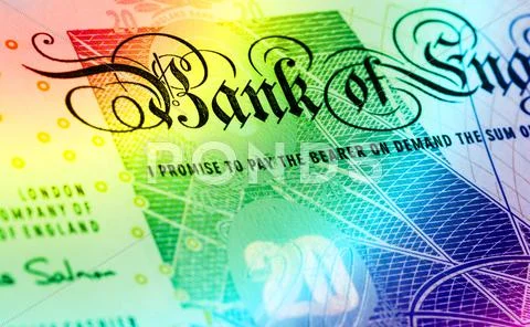Pound currency background - 20 Pounds - Rainbow Stock Photos