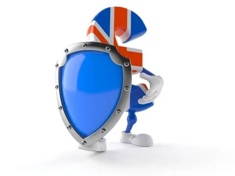 Pound currency character with protective shield イラスト素材