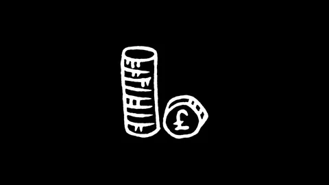 Pound Currency Coin Stack Icon Stock Footage 345591508