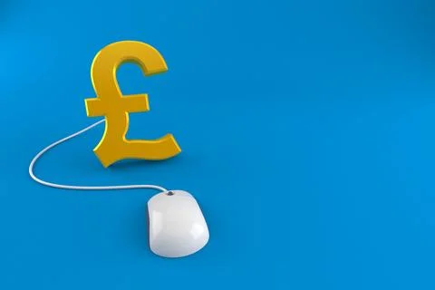 Pound currency with computer mouse Stock Illustration
