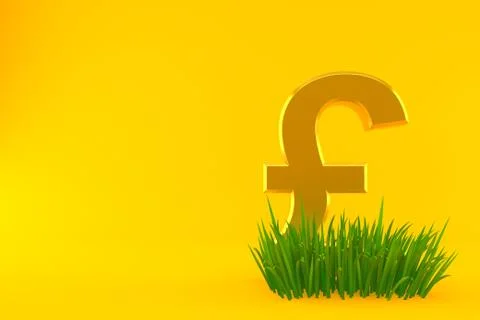 Pound currency on grass Stock Illustration