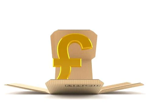 Pound currency inside package Illustrazione stock