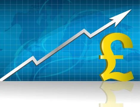 Pound currency trading graph. Stock Illustration
