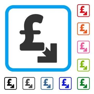 Pound Decrease Framed Icon Illustrazione stock