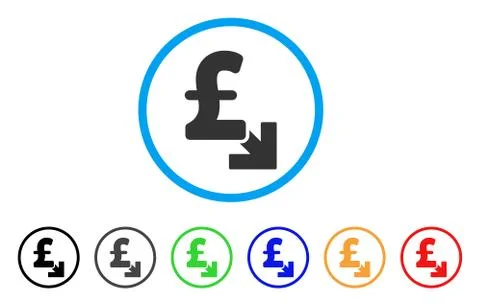 Pound Decrease Rounded Icon Illustrazione stock