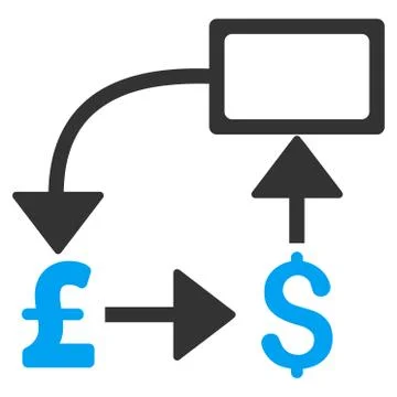 Pound Dollar Flow Chart Flat Vector Icon Symbol Stock Illustration