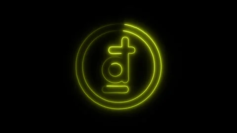 Pound Dong Outline Icon in HD Video Neon Animation Stockbeeldmateriaal 304553038