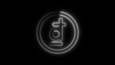 Pound Dong Outline Icon in HD Video Neon Animation 스톡 동영상 304553041