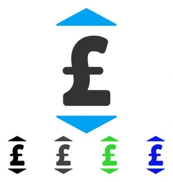 Pound Up Down Flat Icon Stock Illustration