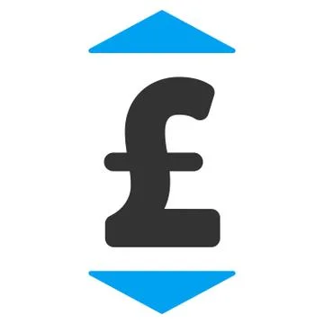 Pound Up Down Flat Vector Icon Symbol Stock Illustration