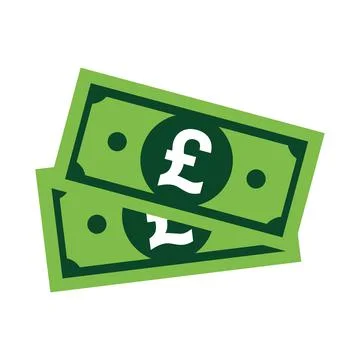 Pound flat icon sign vector. Paper money symbol isolated on white background, Stock Illustration