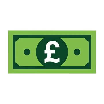 Pound flat icon sign vector. Paper money symbol isolated on white background, Stock Illustration