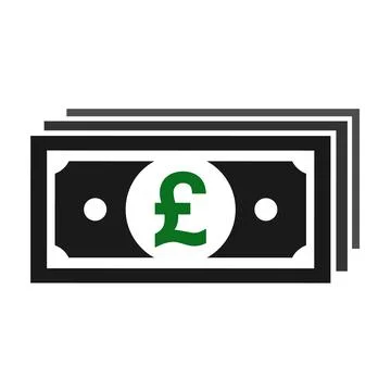 Pound flat icon sign vector. Paper money symbol isolated on white background, Stock Illustration