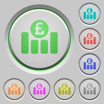 Pound graph push buttons Stock-Illustration