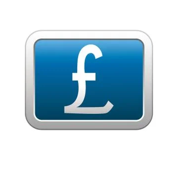 Pound icon on blue Stock Illustration