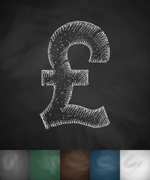 Pound icon. Hand drawn vector illustration Ilustración de archivo