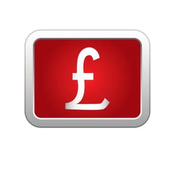 Pound icon red Stock Illustration