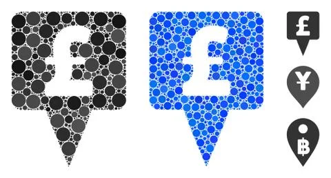 Pound Map Pointer Composition Icon of Circle Dots Stock Illustration