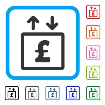 Pound Money Elevator Framed Icon Stock Illustration