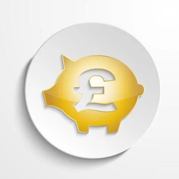 Pound piggy bank with shadow effect Stock Illustration