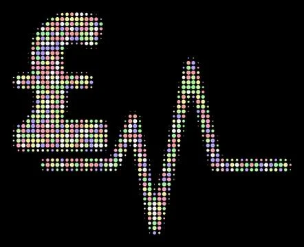 Pound Pulse Halftone Composition of Circles Stock Illustration