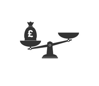Pound, scale icon. Vector illustration, flat design. Stock Illustration